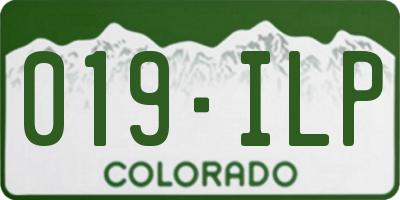 CO license plate 019ILP