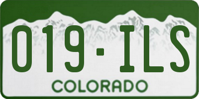 CO license plate 019ILS