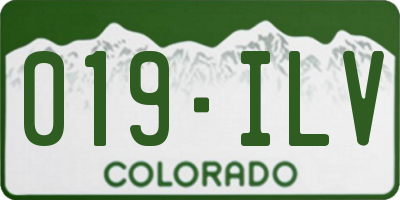 CO license plate 019ILV
