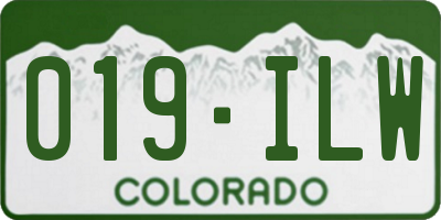 CO license plate 019ILW