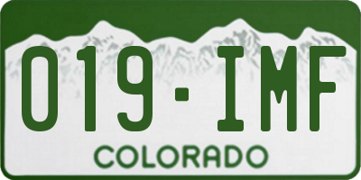 CO license plate 019IMF
