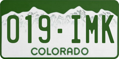 CO license plate 019IMK
