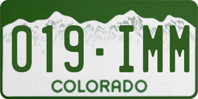 CO license plate 019IMM