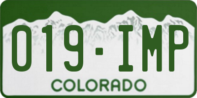 CO license plate 019IMP
