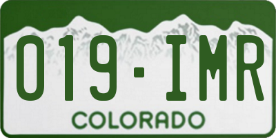CO license plate 019IMR