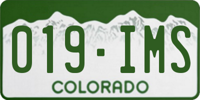 CO license plate 019IMS