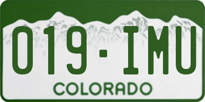 CO license plate 019IMU