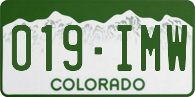 CO license plate 019IMW
