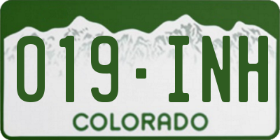 CO license plate 019INH