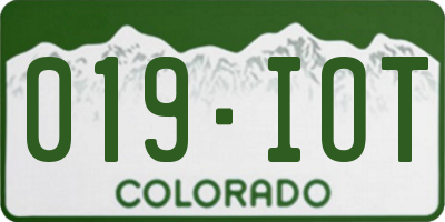 CO license plate 019IOT