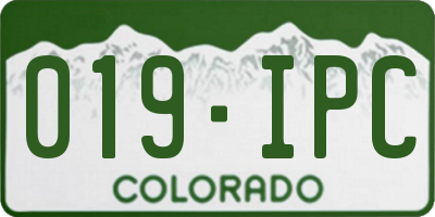 CO license plate 019IPC
