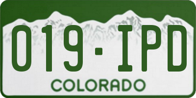 CO license plate 019IPD