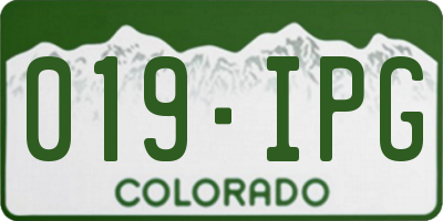 CO license plate 019IPG