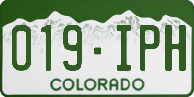 CO license plate 019IPH