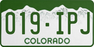 CO license plate 019IPJ