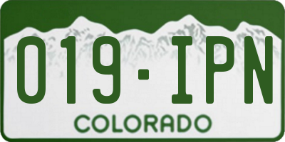 CO license plate 019IPN