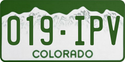 CO license plate 019IPV
