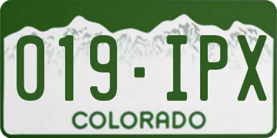 CO license plate 019IPX