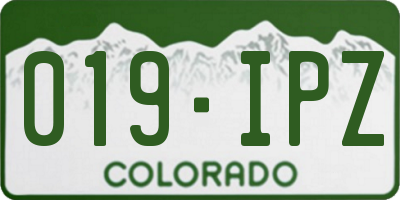 CO license plate 019IPZ