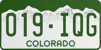 CO license plate 019IQG