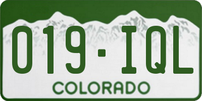 CO license plate 019IQL