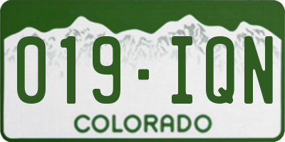 CO license plate 019IQN
