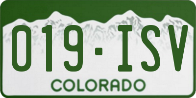 CO license plate 019ISV