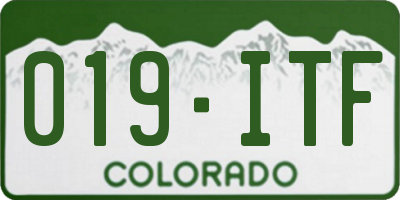 CO license plate 019ITF