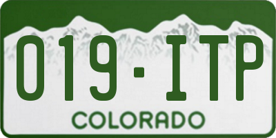 CO license plate 019ITP