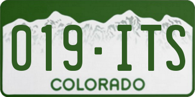 CO license plate 019ITS