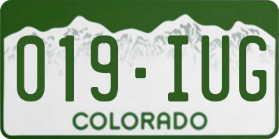 CO license plate 019IUG