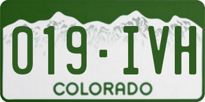 CO license plate 019IVH