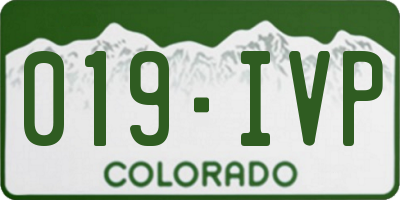 CO license plate 019IVP