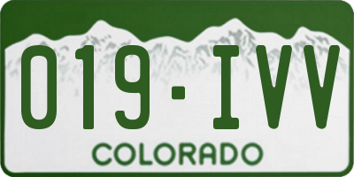 CO license plate 019IVV