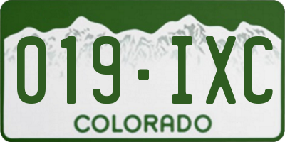CO license plate 019IXC