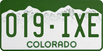 CO license plate 019IXE