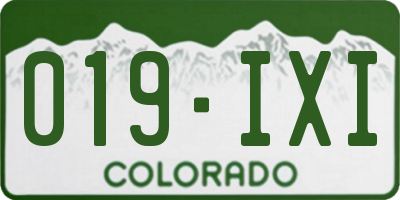 CO license plate 019IXI