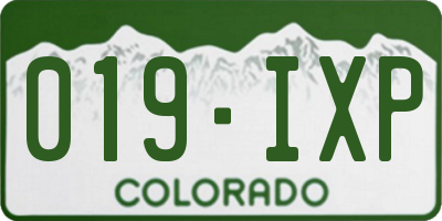 CO license plate 019IXP