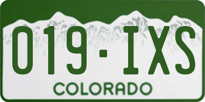 CO license plate 019IXS