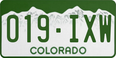 CO license plate 019IXW