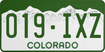 CO license plate 019IXZ
