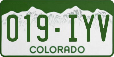 CO license plate 019IYV