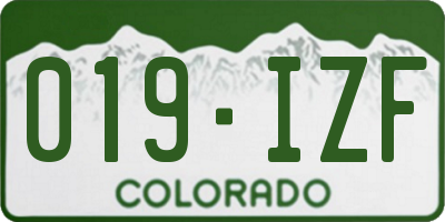 CO license plate 019IZF