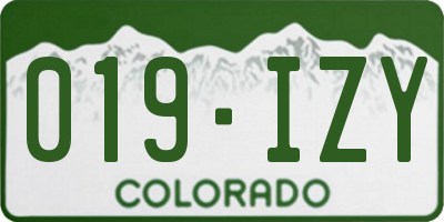 CO license plate 019IZY