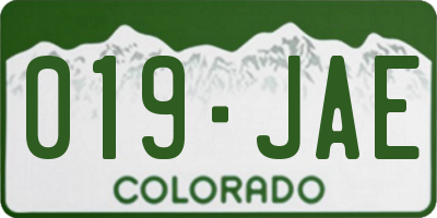 CO license plate 019JAE