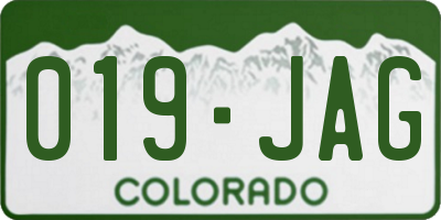 CO license plate 019JAG