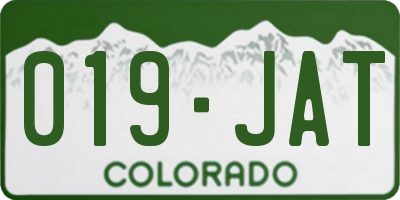CO license plate 019JAT