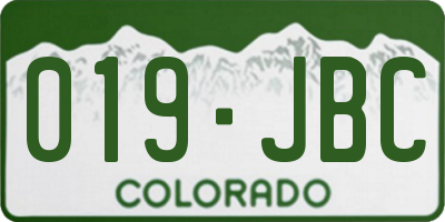 CO license plate 019JBC