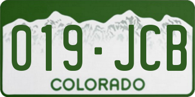 CO license plate 019JCB