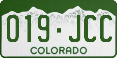 CO license plate 019JCC